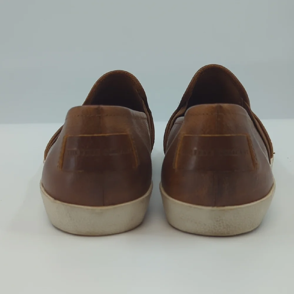 FRYE Dylan Leather Sneakers Cognac Slip-on Sz 9